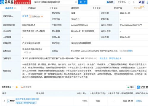 安奈儿设立光核数创科技公司，布局AI与信息系统集成新赛道